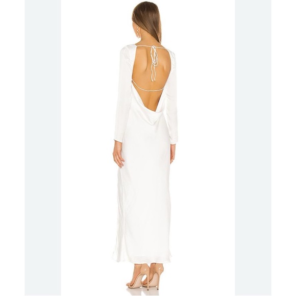 Revolve Bardot River Bias Dress | long sleeve white dress - Picture 2 of 5